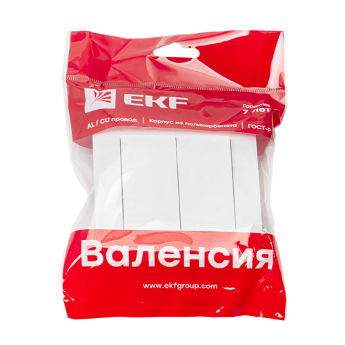 EKF Валенсия выключатель 2-кл. 10А белый EKF PROxima (EWV10-023-10) фото 3