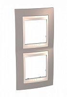 SCHNEIDER ELECTRIC UNICA-Хамелеон Рамка вертикальная 2 поста коричневый/бежевый (MGU6.004V.574)