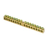 EKF Шина PEN ноль-земля 8х12мм 16 отверстий латунь крепеж по центру PROxima (sn0-125-16-c)