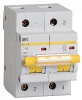 IEK Выключатель автоматический ВА47-100 двухполюсный 20А 10кА характеристика D IEK  (MVA40-2-020-D)