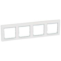 LEGRAND VALENA Рамка 4 поста горизонтальная белый/кристалл (774464 )