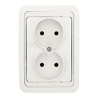 EKF Лондон Розетка двойная без заземления 10А белая (EER10-102-10)