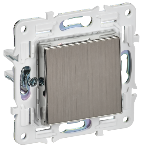 IEK SKANDY Выключатель 1-клавишный перекрестный 10А SK-V03N никель  (SK-V13-0-10-K50)