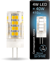 GAUSS Лампа светодиодная LED 4вт 185-265в G4 белый, капсульная  (107307204)