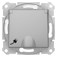 SCHNEIDER ELECTRIC SEDNA Розетка IP44 16А с з/к, с крышкой, cо шторками,быстрозажимные клеммы, АЛЮМИНИЕВАЯ (SDN3100560)