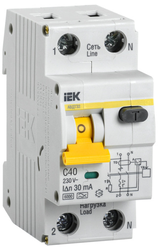 IEK Выключатель автоматический дифференциальный АВДТ-32 1п+N 40А 30мА C (MAD22-5-040-C-30)