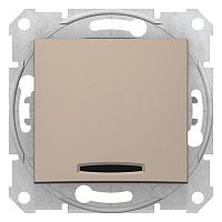 SCHNEIDER ELECTRIC Sedna Выключатель кнопочный с подсветкой титан (SDN1600168)