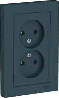 SCHNEIDER ELECTRIC Розетка ATLASDESIGN двойная без заземления 16А в сборе изумруд (ATN000820)