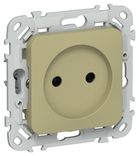 FLITE Розетка без заземления без защитных шторок безвинтовое крепление 10А оливковый (FI-R10-10-1-K26)