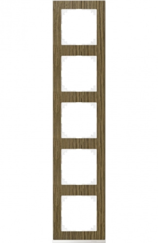 SCHNEIDER ELECTRIC M-Pure Decor Рамка 5 постов дуб/бриллиантовый белый (MTN4050-3674)