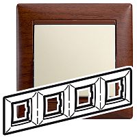 LEGRAND VALENA Рамка 4 поста горизонтальная тонированное дерево (770314 )