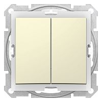 SCHNEIDER ELECTRIC Sedna Выключатель двухклавишный в рамку IP44 бежевый (SDN0300447)