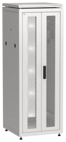 IEK Шкаф напольный сетевой 19' LINEA N 33U 600х600мм передняя распашная перфорированная дверь задняя перфорированная серый (LN35-33U66-2PP)