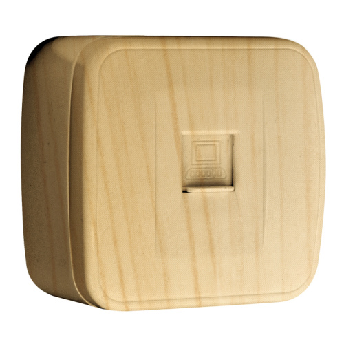 EKF Розетка RJ-45 1-местная ОП Минск 1А 120В светлое дерево (EGK01-035-30)