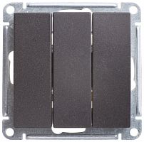 SCHNEIDER ELECTRIC W59 Выключатель трехклавишный, 10АХ, механизм, черный бархат (VS0510-351-6-86)