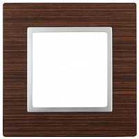 ЭРА Рамка на 1 пост, дерево,  Elegance, венге+алюм, 14-5301-10 (Б0034569)