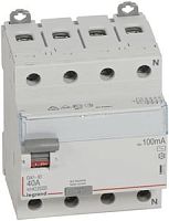 LEGRAND Выключатель дифференциального тока  (УЗО) 4п 40А 100мА DX3 АC N справа (411713 )