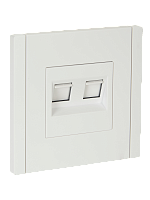 IEK FORTE&PIANO Розетка компьютерная двойная RJ45 кат.5E FP233 белый  (FP-K20-1-K01)