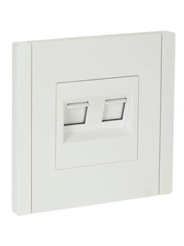 IEK FORTE&PIANO Розетка компьютерная двойная RJ45 кат.5E FP233 белый  (FP-K20-1-K01)