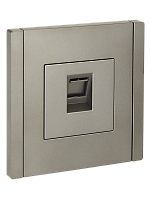 IEK FORTE&PIANO Розетка компьютерная RJ45 кат.5E FP532 сталь  (FP-K10-1-K46)