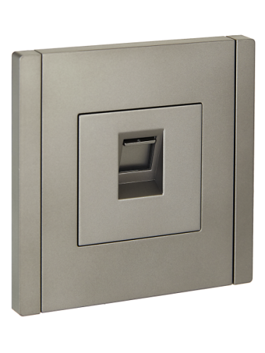 IEK FORTE&PIANO Розетка компьютерная RJ45 кат.5E FP532 сталь  (FP-K10-1-K46)