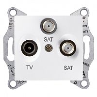 SCHNEIDER ELECTRIC Sedna Розетка телевизионная RTV/SAT/SAT проходная 8Дб в рамку белая (SDN3502121)