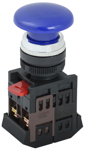 IEK Кнопка AEA-22 Гриб синяя без подсветки 1з+1р (BBG30-AEA-K07)