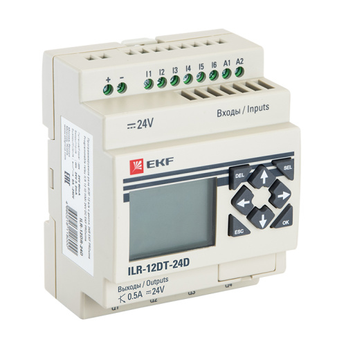 EKF Программируемое реле 12 в/в т с диспл. 24В PRO-Relay  PROxima (ILR-12DT-24D)