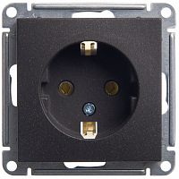 SCHNEIDER ELECTRIC W59 Розетка с заземлением без шторок, 16А, механизм, черный бархат (RS16-154-6-86)