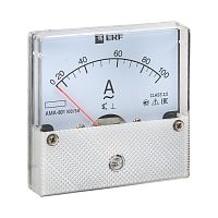 EKF Амперметр AM-A801 аналоговый на панель 80х80  (круглый вырез) 100А трансформаторное подключение (ama-801-100)