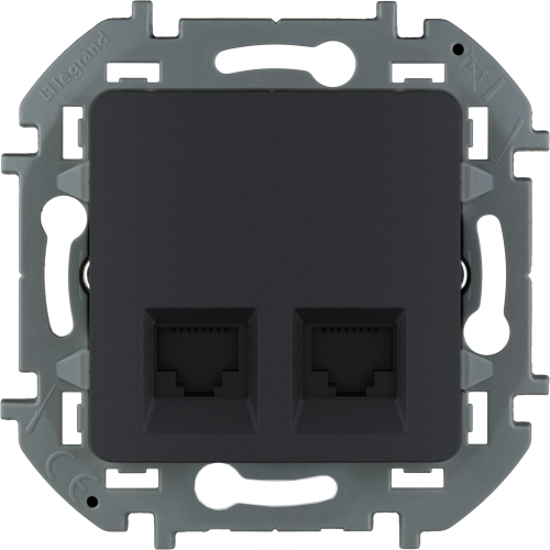 LEGRAND INSPIRIA Двойная розетка RJ 45 - категория 6 - UTP -  - антрацит (673843) фото 4