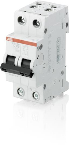 ABB Выключатель автоматический 1P+N 100А B S201 6кА  (S201 B100NA)  (2CDS251103R0825)