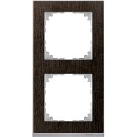 SCHNEIDER ELECTRIC M-Pure Decor Рамка 2 поста венге/алюминий (MTN4020-3671)