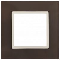 ЭРА Рамка на 1 пост, стекло,  Elegance, мокко+сл.кость, 14-5101-31 (Б0034485)