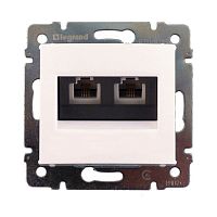 LEGRAND VALENA Розетка телефонная+компьютерная RJ11/RJ45 категория 6 UTP слоновая кость (695329)