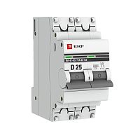EKF Автоматический выключатель ВА 47-63 6кА 2P 25А  (D)  PROxima (mcb4763-6-2-25D-pro)