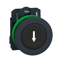 SCHNEIDER ELECTRIC Кнопка 22мм, черная, с возвратом, монтаж заподлицо, 1НО, пластик, маркировка Стрелка (XB5FA3351)