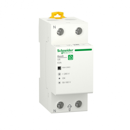 SCHNEIDER ELECTRIC RESI9 РЕЛЕ НАПРЯЖЕНИЯ 63А 1P+N 230В 50Гц (R9A12663)