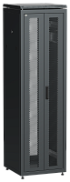 IEK Шкаф напольный сетевой 19' LINEA N 42U 600х600мм передняя распашная перфорированная дверь задняя перфорированная черный (LN05-42U66-2PP)