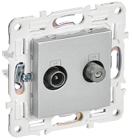 IEK SKANDY Розетка двойная TV+SAT SK-A13S серебряный  (SK-AF20-O-K23)