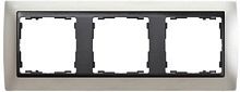 SIMON Рамка на 3 поста, S82, алюминий матовый - графит (82834-33)
