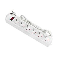 EKF Фильтр сетевой 6x1.8м 10А/2.2кВт с выключателем с заземлением ПВС 3х0.75 Блокбастер PROxima (UFP10-375-6-018)