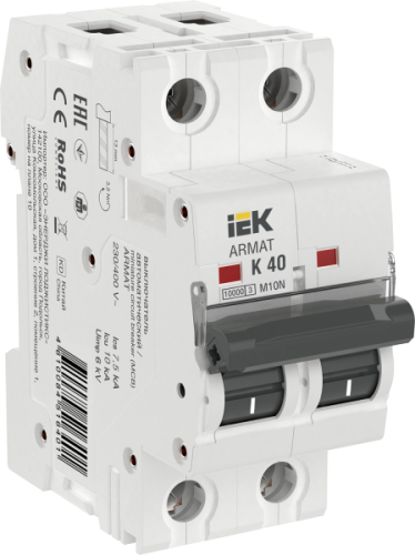 IEK ARMAT Выключатель автоматический двухполюсный M10N K 40А (AR-M10N-2-K040) IEK ARMAT Выключатель автоматический двухполюсный M10N K 40А (AR-M10N-2-K040)