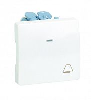 SIMON Кнопка клавишная звонок с подсветкой, 10А 250В, S27 слоновая кость (27160-62)