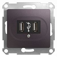 SCHNEIDER ELECTRIC GLOSSA USB Розетка сиреневый туман (GSL001432)