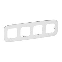 LEGRAND Valena ALLURE Рамка 4 поста Белое стекло универсальная (755544 )