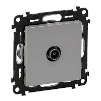 LEGRAND Valena LIFE Розетка ТВ проходная 1.5дБ/14дБ 0-2400 МГц с лицевой панелью алюминий (753661 )