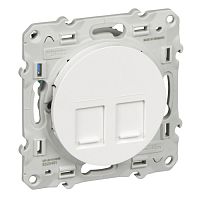 SCHNEIDER ELECTRIC ODACE Розетка компьютерная 2хRJ45 категория 5 белый (S52R481)