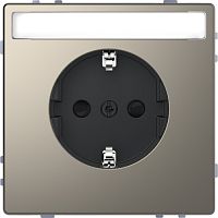 SCHNEIDER ELECTRIC Розетка D-Life 16А с заземляющим контактом и полемдля надписи никель SD (MTN2302-6050)