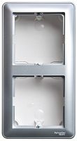 SCHNEIDER ELECTRIC W59 коробка подъемная для наружного монтажа с рамкой 2-местная, матовый хром (KP-252-58)